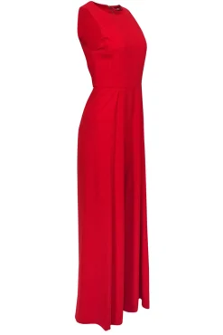 Alice & Olivia - Red Sleeveless Wide Leg Pleated Jumpsuit Sz 4