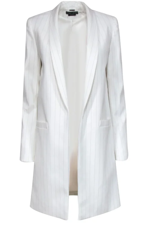 Alice & Olivia - White & Black Pinstripe Oversized Blazer Sz 2