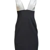 Alice & Olivia - White & Black Sleeveless Deep V Dress Sz 8