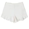 Alice & Olivia - White Linen High Waisted Ruffle Hem Shorts Sz 0