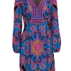 Alice & Trixie - Blue w/ Purple Paisley Print Silk Dress Sz XS