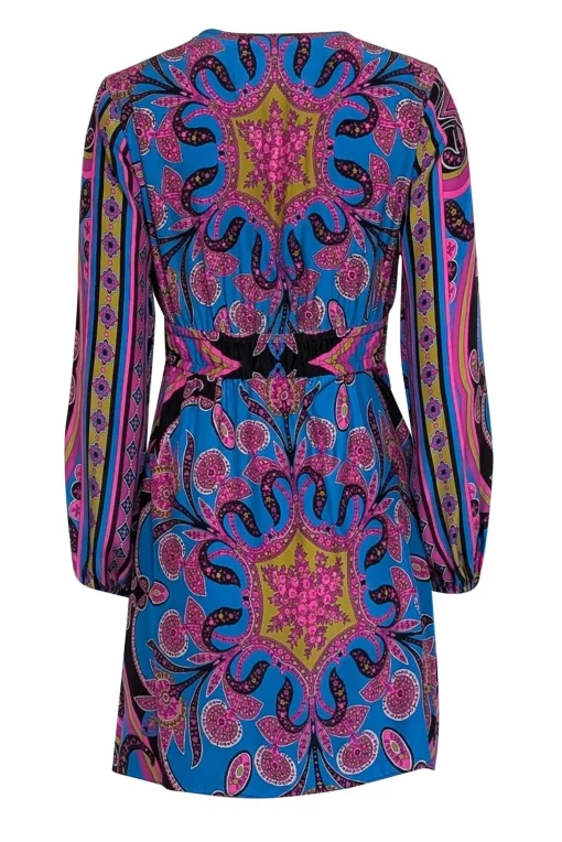 Alice & Trixie - Blue w/ Purple Paisley Print Silk Dress Sz XS
