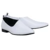 All Black - White Leather Flats Sz 6