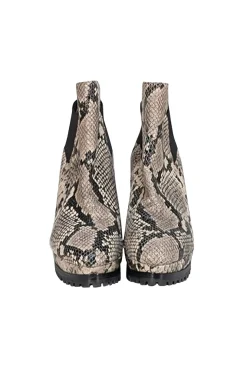 All Saints - Beige & Black Snake Skin Print Short Boots Sz 9