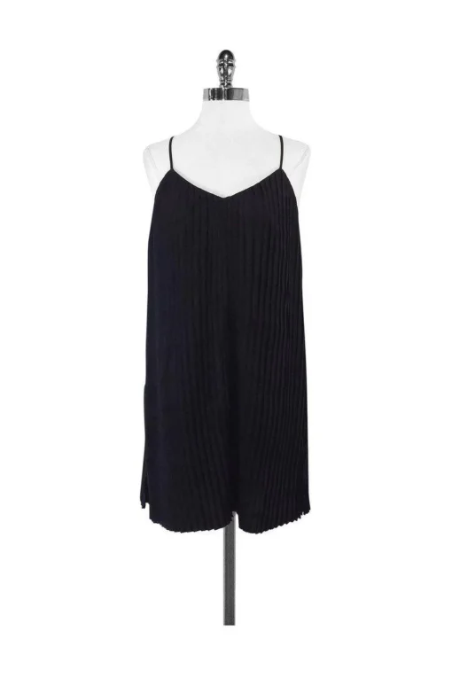 All Saints - Black Pleated Shift Dress Sz 2