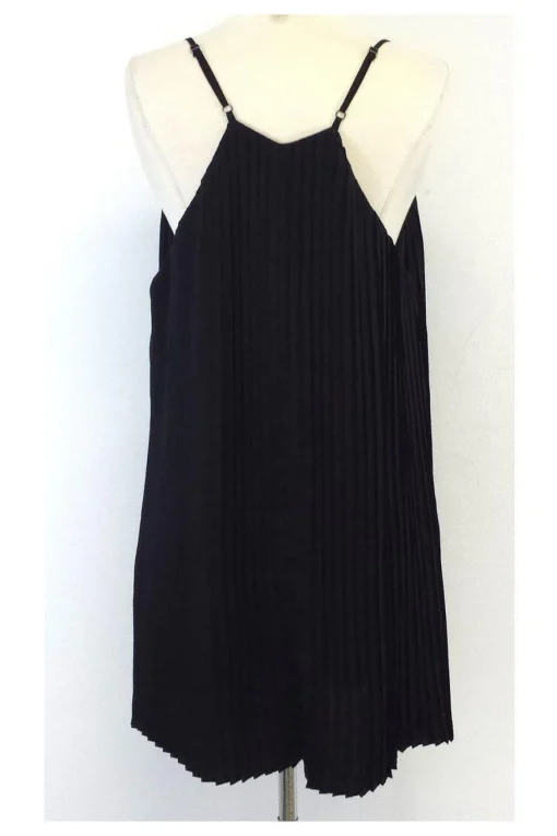 All Saints - Black Pleated Shift Dress Sz 2