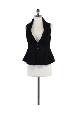 All Saints - Grey Pleated Peplum Vest Sz 8