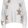 All Saints - Ivory Wool & Alpaca Blend Sweater w/ Gold Stars Sz S