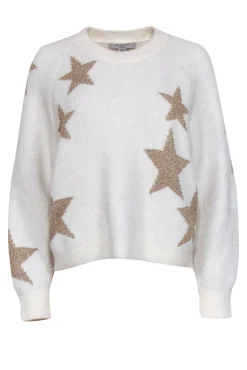 All Saints - Ivory Wool & Alpaca Blend Sweater w/ Gold Stars Sz S