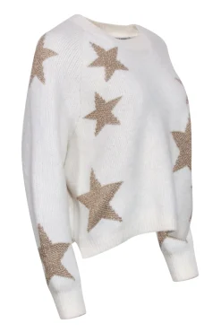 All Saints - Ivory Wool & Alpaca Blend Sweater w/ Gold Stars Sz S