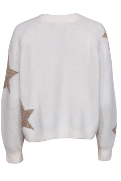 All Saints - Ivory Wool & Alpaca Blend Sweater w/ Gold Stars Sz S