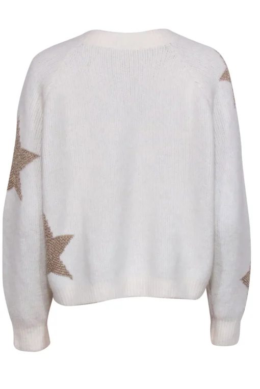 All Saints - Ivory Wool & Alpaca Blend Sweater w/ Gold Stars Sz S