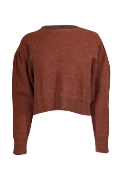 All Saints - Rust Orange Merino Wool Cropped Sweater Sz L