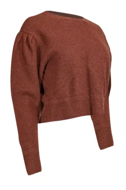 All Saints - Rust Orange Merino Wool Cropped Sweater Sz L