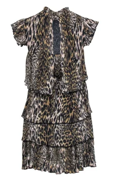 All Saints - Tan & Black Leopard Print Sleeveless 