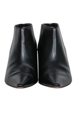 Altuzarra - Black Leather Pointed Toe Heeled Booties Sz 10