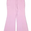 Amanda Uprichard - Baby Pink High-Waisted Wide Leg Trousers Sz M