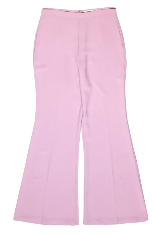 Amanda Uprichard - Baby Pink High-Waisted Wide Leg Trousers Sz M