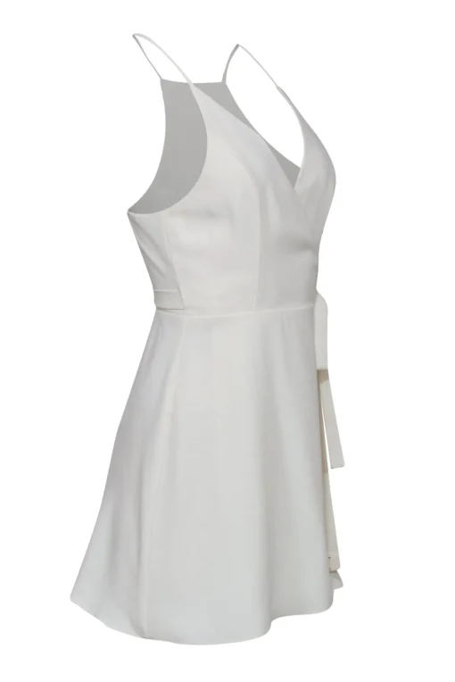 Amanda Uprichard - Cream Wrap Plunge Mini Dress Sz S