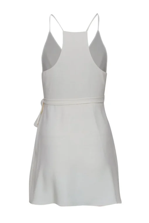 Amanda Uprichard - Cream Wrap Plunge Mini Dress Sz S