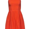 Amanda Uprichard - Neon Coral Silk Fit & Flare Dress Sz S