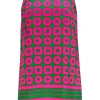Amanda Uprichard - Neon Pink & Green Graphic Patterned Silk Shift Dress Sz S