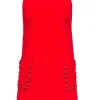 Amanda Uprichard - Red Mini Sheath Dress w/ Studded Pockets Sz P