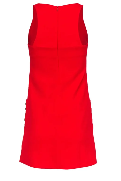 Amanda Uprichard - Red Mini Sheath Dress w/ Studded Pockets Sz P