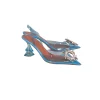 Amina Muaddi - Sky Blue Transparent "Begum 95mm" Pumps Sz 9.5