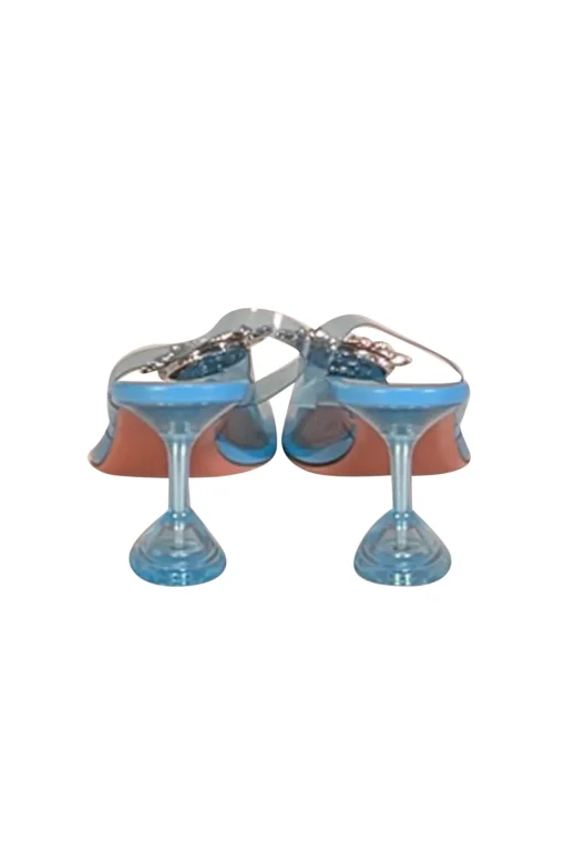 Amina Muaddi - Sky Blue Transparent "Begum 95mm" Pumps Sz 9.5