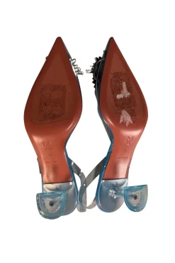 Amina Muaddi - Sky Blue Transparent 