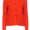 Amina Rubinacci - Bright Orange Knit Clasped Sweater Sz 8