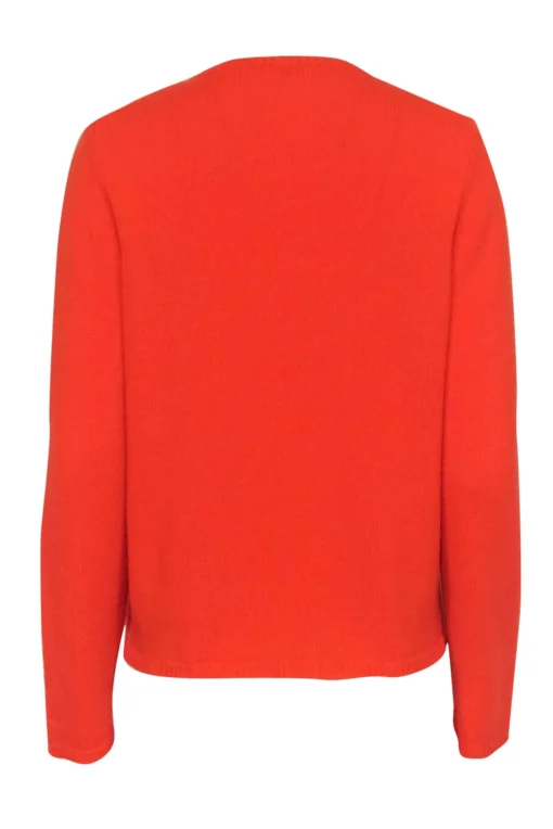 Amina Rubinacci - Bright Orange Knit Clasped Sweater Sz 8