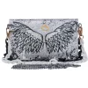 Anca Barbu - Silver Metallic Angel Wings Envelope Crossbody Bag