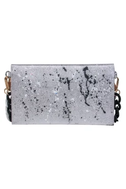 Anca Barbu - Silver Metallic Angel Wings Envelope Crossbody Bag