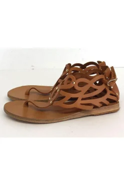 Ancient Greek Sandals - Tan Cut Out Leather Sandals Sz 6