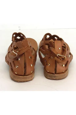 Ancient Greek Sandals - Tan Cut Out Leather Sandals Sz 6