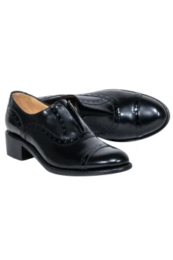 Angela Scott - Black Leather Oxford Style Shoe Sz 8.5