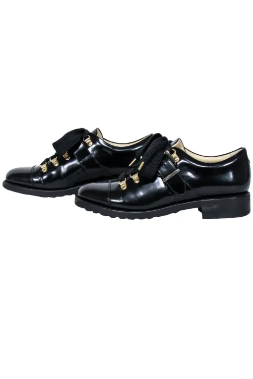 Angela Scott - Black Leather "Mr. Logan" Oxfords Sz 9