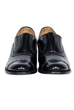 Angela Scott - Black Leather Oxford Style Shoe Sz 8.5
