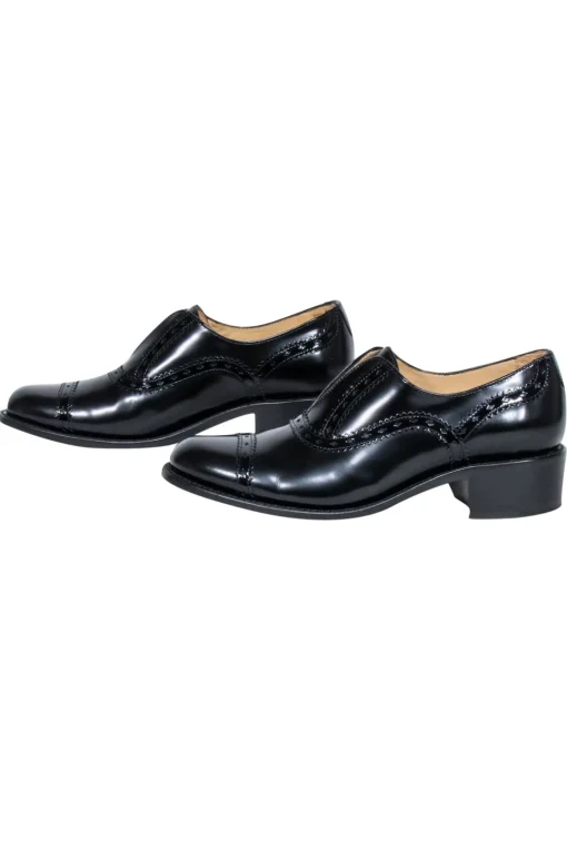 Angela Scott - Black Leather Oxford Style Shoe Sz 8.5