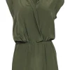 Anine Bing - Olive Sleeveless Silk Romper Sz XS