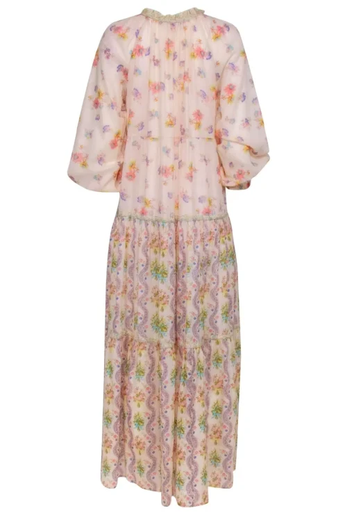Anjuna Collection - Light Pink Floral Print Maxi Dress Sz M