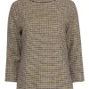 Ann Mashburn - Yellow, Black, & White Tweed Long Sleeve Top Sz M
