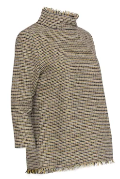 Ann Mashburn - Yellow, Black, & White Tweed Long Sleeve Top Sz M