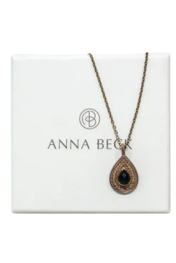 Anna Beck - Black Onyx 18K Gold Plated Teardrop Pendant Necklace