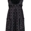 Anna Sui - Purple Printed Cotton & Silk Dress Sz 2
