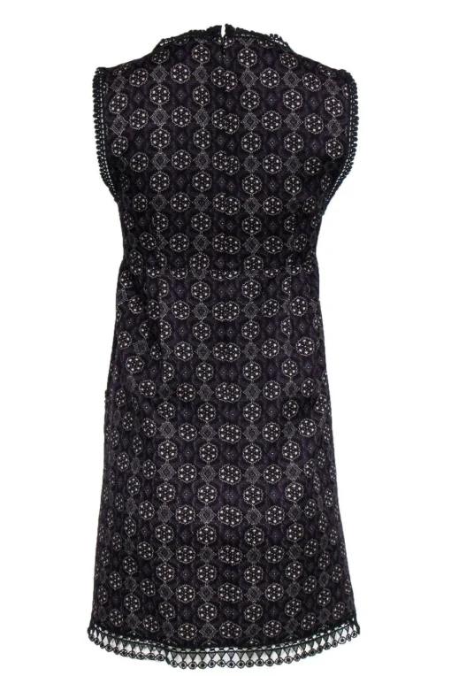 Anna Sui - Purple Printed Cotton & Silk Dress Sz 2