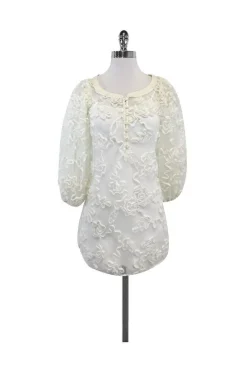 Anne Fontaine - White 3D Swirl Print Tunic Sz 6