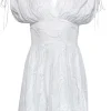 Anne Fontaine - White Floral Embroidery Cotton Sundress Sz 2